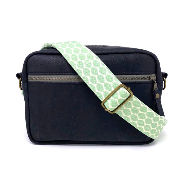 Sustainable Black Cork Boxy Crossbody - Choose Your Strap