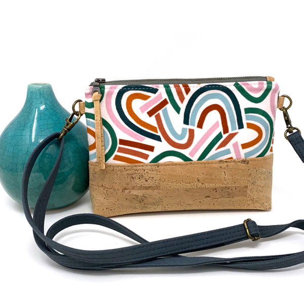 Organic & Cork Mini Crossbody - Corduroy Sky Show