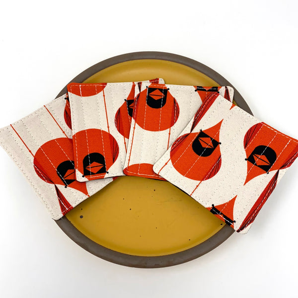 Coasters Set of 4 Charley Harper Cardinals