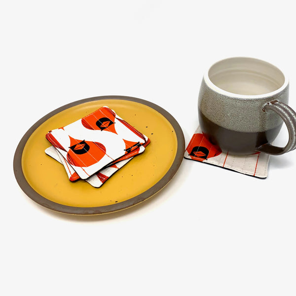 Coasters Set of 4 Charley Harper Cardinals