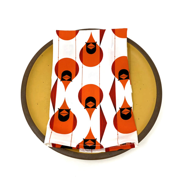 Organic Napkins - Set of 4 Charley Harper Cardinal Stagger