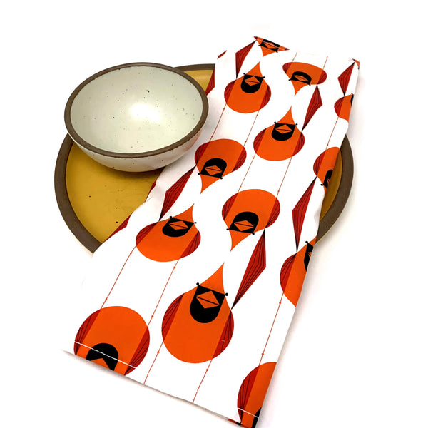 Organic Napkins - Set of 4 Charley Harper Cardinal Stagger