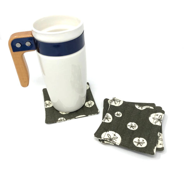 Coasters Set of 4 Charley Harper Brown Sand Dollars