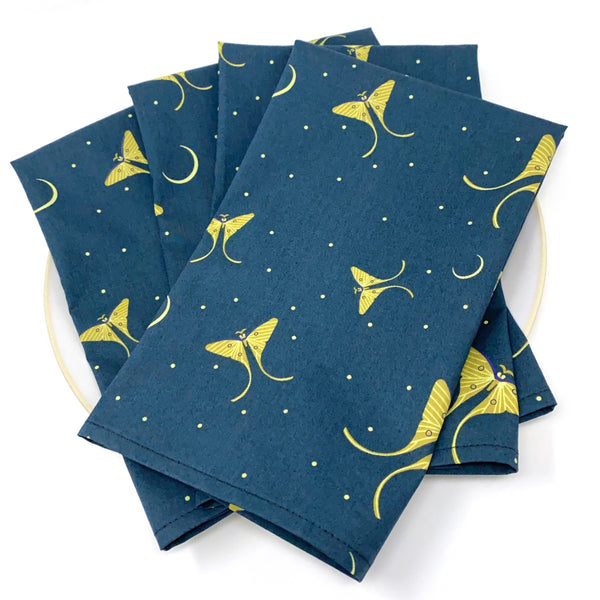 Organic Napkins - Set of 4 Charley Harper Luna Moth Flight