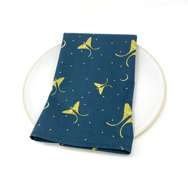 Organic Napkins - Set of 4 Charley Harper Luna Moth Flight