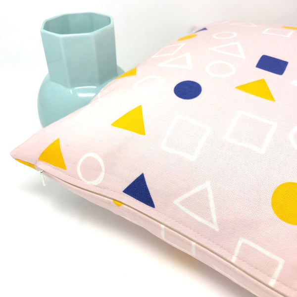 Throw Pillow Cover Pink Geometry