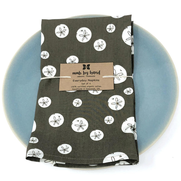 Organic Napkins - Set of 4 Charley Harper Brown Sand Dollars