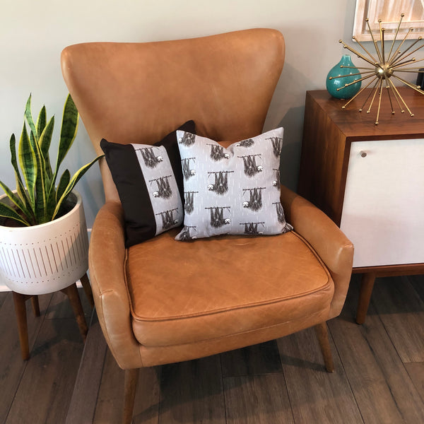 Throw Pillow Cover Charley Harper Barkcloth SLOTHS!