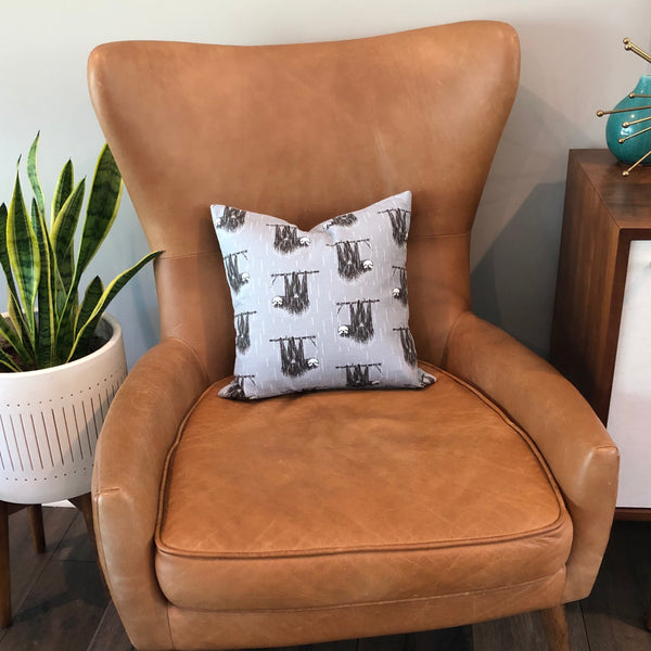 Throw Pillow Cover Charley Harper Barkcloth SLOTHS!