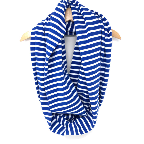 Infinity Scarf Blue Stripes Knit