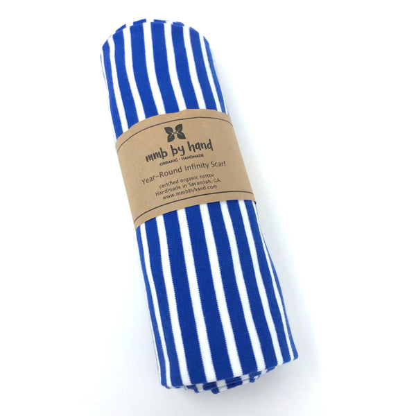 Infinity Scarf Blue Stripes Knit
