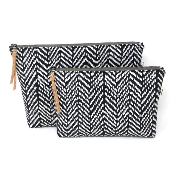 Slim Zip Pouch Pink Geometry - 3 Sizes