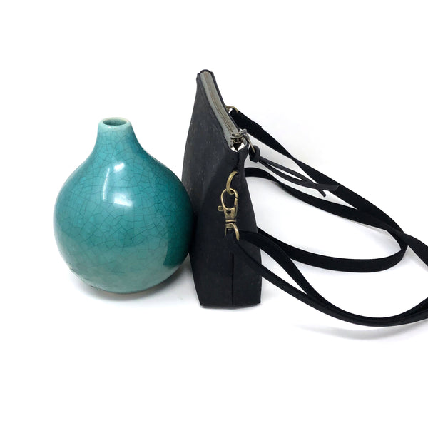 Sustainable Black Cork Mini Crossbody
