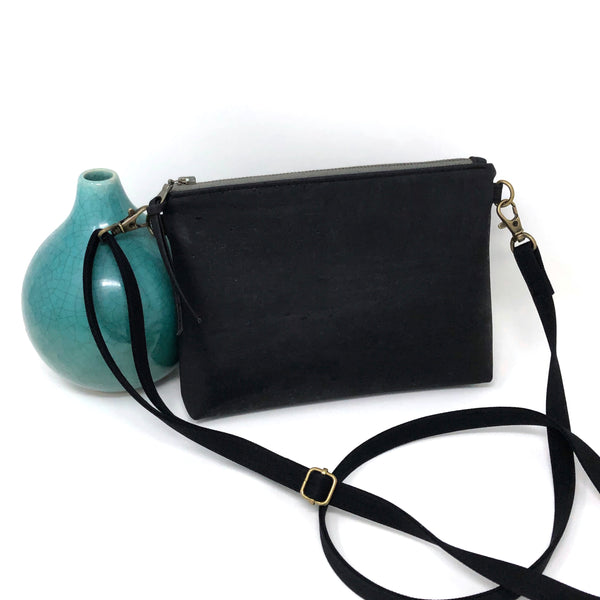 Sustainable Black Cork Mini Crossbody