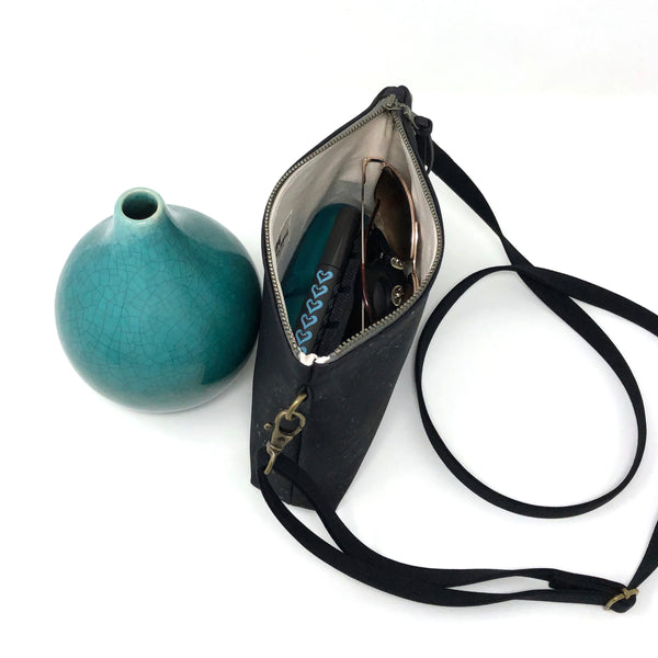 Sustainable Black Cork Mini Crossbody