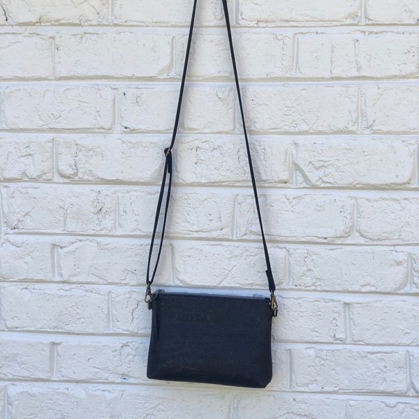 Sustainable Black Cork Mini Crossbody