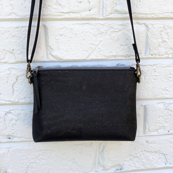 Sustainable Black Cork Mini Crossbody