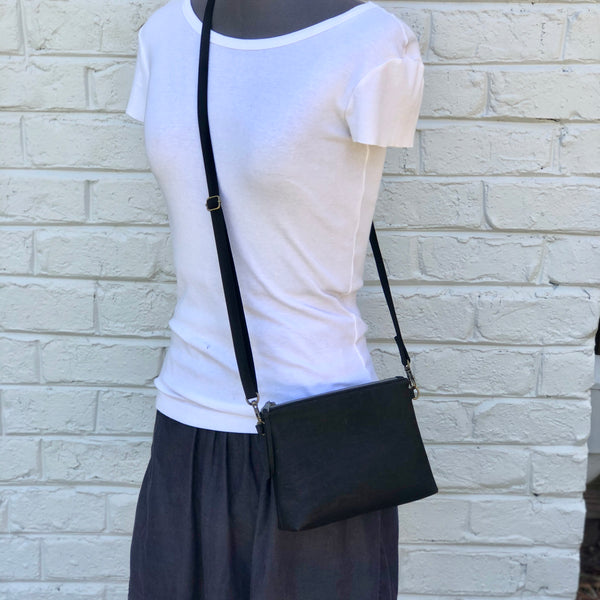 Sustainable Black Cork Mini Crossbody