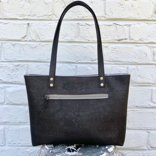 Bucket Handbag Sustainable Black Cork - Customize Your Lining!