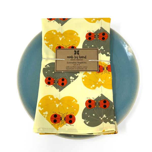 Organic Napkins - Set of 4 Charley Harper Ladybug Lovers