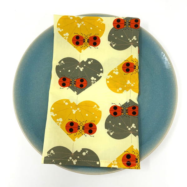 Organic Napkins - Set of 4 Charley Harper Ladybug Lovers