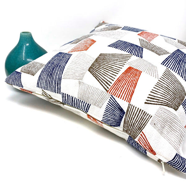Throw Pillow Cover Barkcloth Shaded, White