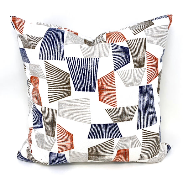 Throw Pillow Cover Barkcloth Shaded, White