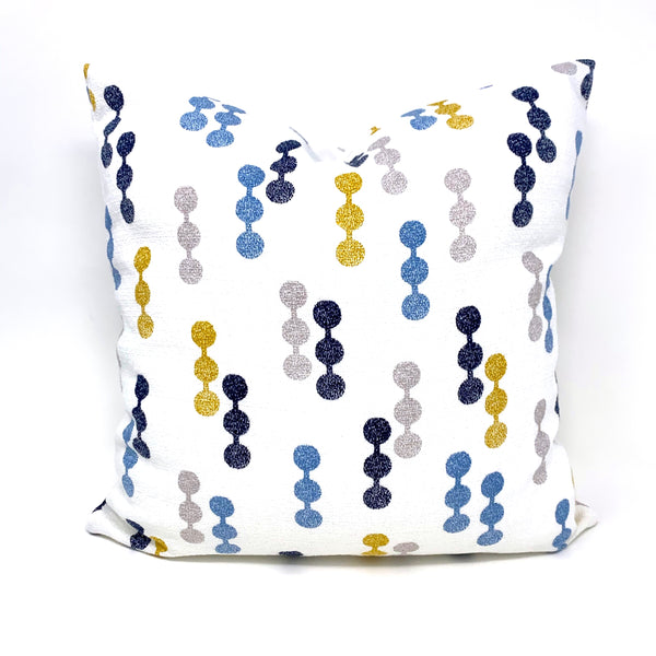 Throw Pillow Cover Barkcloth Dot to Dot, White