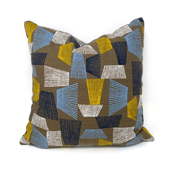 Throw Pillow Cover Barkcloth Shaded, Brown
