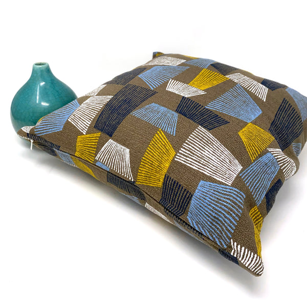 Throw Pillow Cover Barkcloth Shaded, Brown
