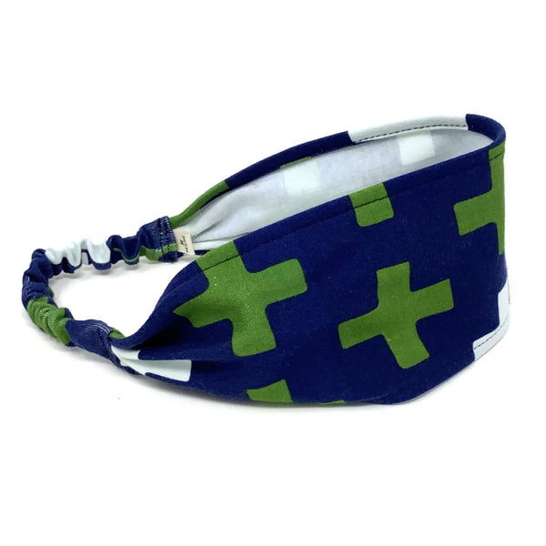 Organic Headband Navy Crosses