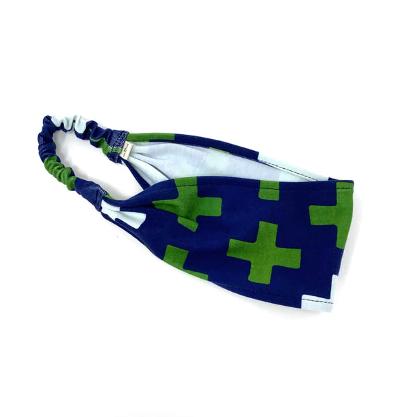 Organic Headband Navy Crosses