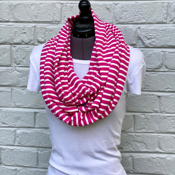 Infinity Scarf Pink Stripes