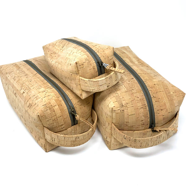 Sustainable Cork Dopp Kit/Toiletry Bag - 3 Sizes