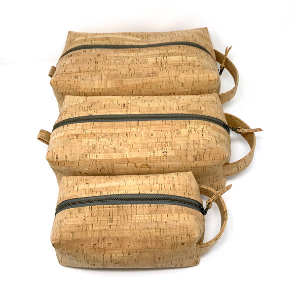 Sustainable Cork Dopp Kit/Toiletry Bag - 3 Sizes