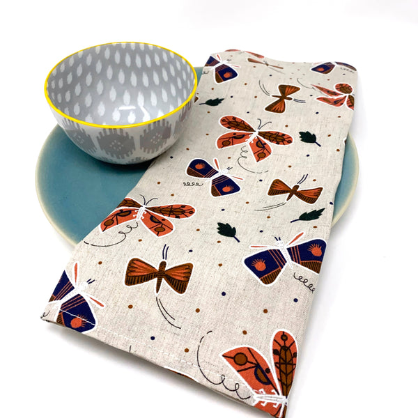 Organic Linen Cotton Blend Napkins - Set of 4 Flutter