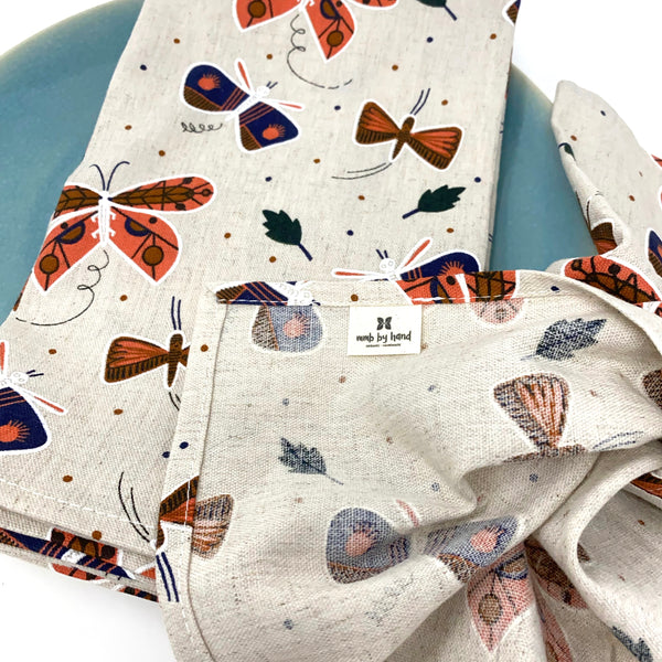 Organic Linen Cotton Blend Napkins - Set of 4 Flutter
