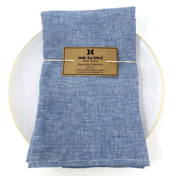 Organic Linen Napkins - Set of 4 Poolside