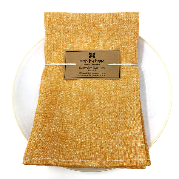 Organic Linen Napkins - Set of 4 Sunset