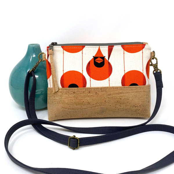 Organic & Cork Mini Crossbody - Charley Harper Prints