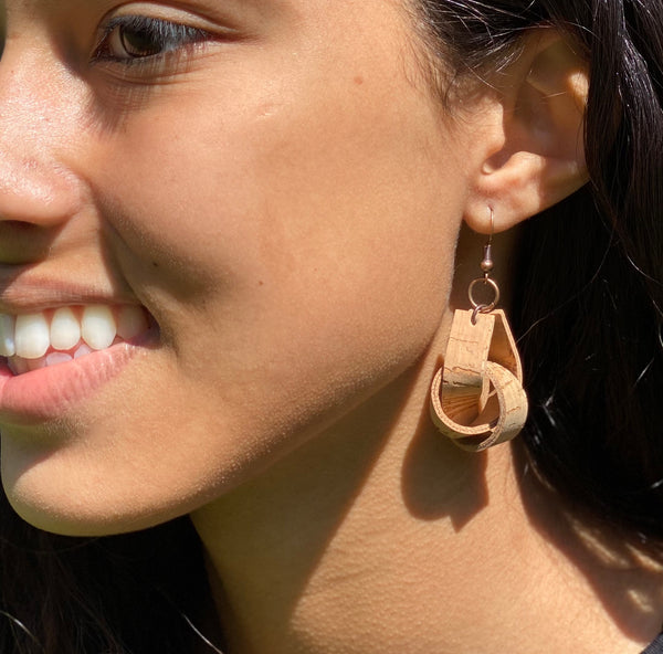 Cork Earrings - Large Knots