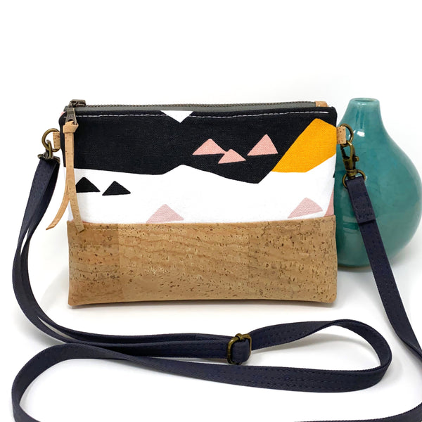 Organic & Cork Mini Crossbody - Pink Mountain