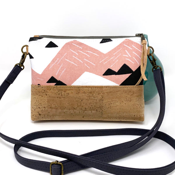 Organic & Cork Mini Crossbody - Pink Mountain