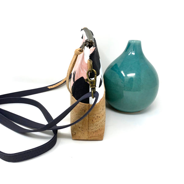 Organic & Cork Mini Crossbody - Pink Mountain