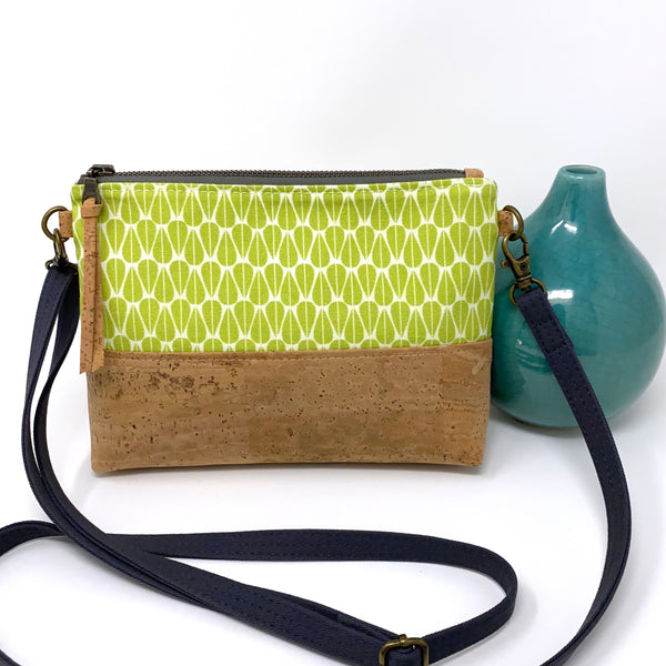 Organic & Cork Mini Crossbody - Little Leaves Spring