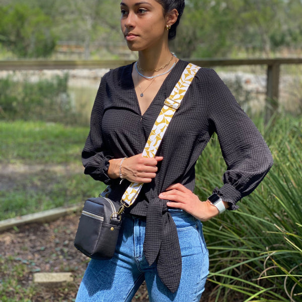 Sustainable Black Cork Boxy Crossbody - Choose Your Strap