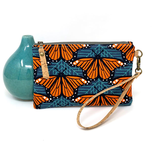 Organic Essential Wristlet/Clutch Charley Harper Monarch Butterflies
