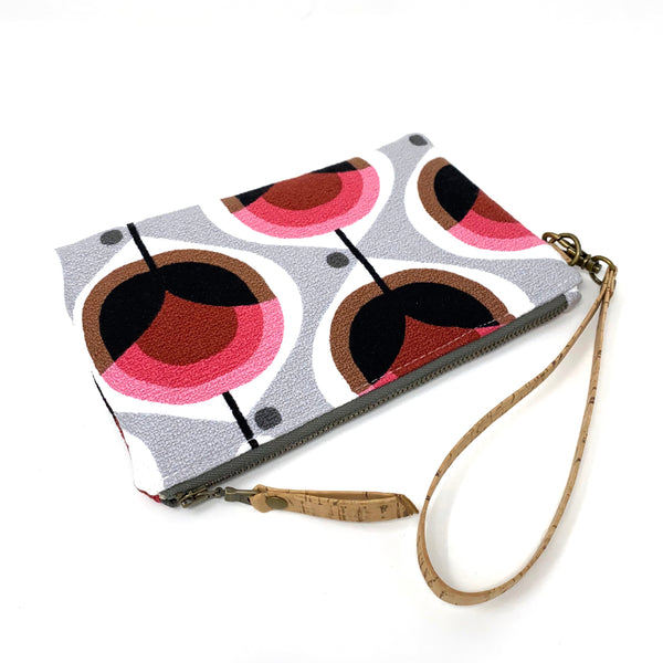 Organic Essential Wristlet/Clutch Geo Floral Pink