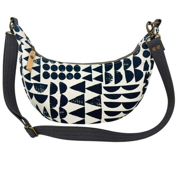 Sling Bag, Organic Cotton Blue Imprint