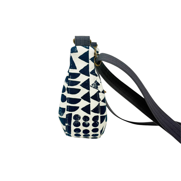 Sling Bag, Organic Cotton Blue Imprint